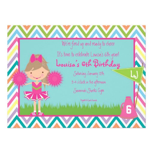 Chevron Cheer Party Invitation