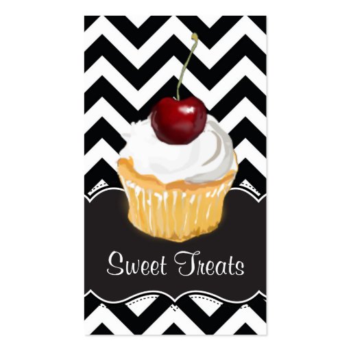 Chevron Cupcake Business Cards (front side)
