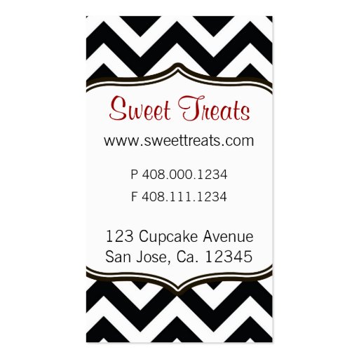 Chevron Cupcake Business Cards (back side)