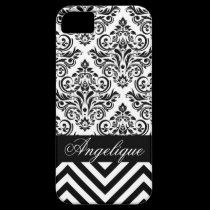 Chevron Damask Designer black | white casemate cases