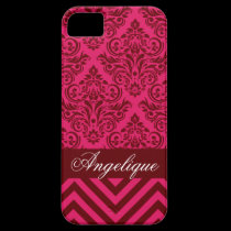 Chevron Damask Designer hot pink | red casemate cases