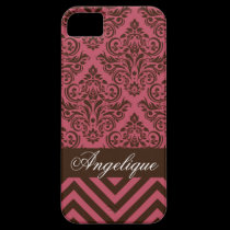 Chevron Damask Designer mauve | brown casemate cases