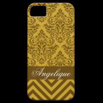 Chevron Damask Designer mustard | brown casemate cases