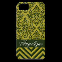 Chevron Damask Designer olive | celery casemate cases