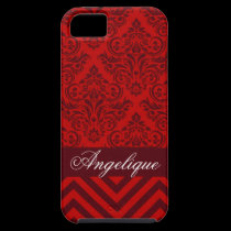 Chevron Damask Designer red | burgundy casemate cases