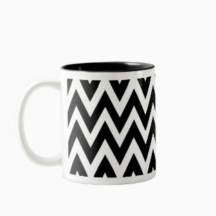 Chevron Dreams black and white Coffee mugs