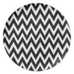 Chevron Dreams black and white Party Plates