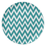 Chevron Dreams teal and white Party Party Plate