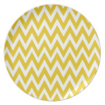 Chevron Dreams yellow and white Party Dinner Plate