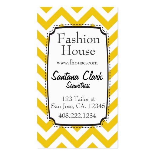 Chevron Dress-form Business Cards (back side)