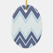 Chevron flaco azul ornamento para arbol de navidad