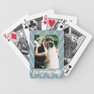 Chevron Framed Photo Playing Cards