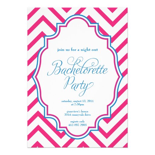 CHEVRON - Girls Night Out BACHELORETTE- Invitation