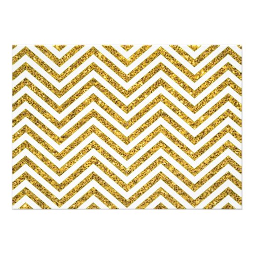 Chevron Glitter Graduation Invitation