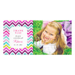 Chevron Glitter Rainbow Any Occasion Thank you Picture Card
