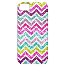 Chevron Glitter Rainbow Coloful Girly Bling iPhone 5 Case