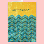 Chevron Gold! Happy Birthday Card cards