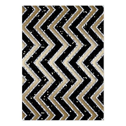 Chevron Gold Party Gift Card Black Glitter Business Card (back side)
