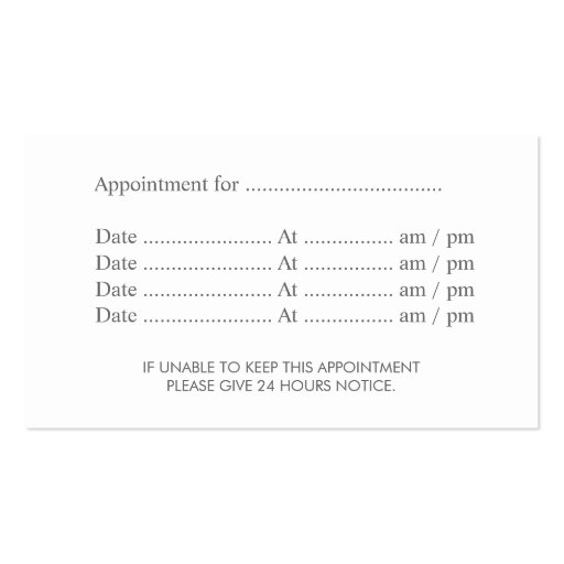 Chevron Hair Stylist Appointment Business Card (back side)