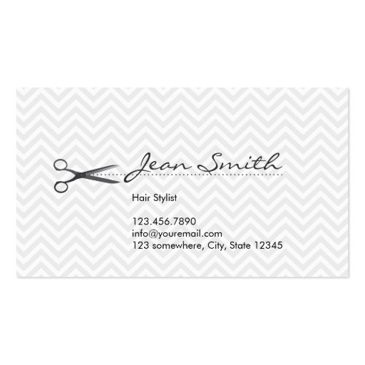 Chevron Hair Stylist Appointment Business Card (front side)