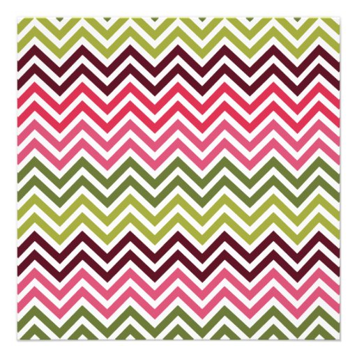 Chevron Hibiscus Square Invitation