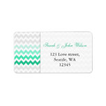 chevron mint green Ombre return address label