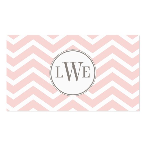 Chevron Monogram Calling Card Business Card Templates (front side)