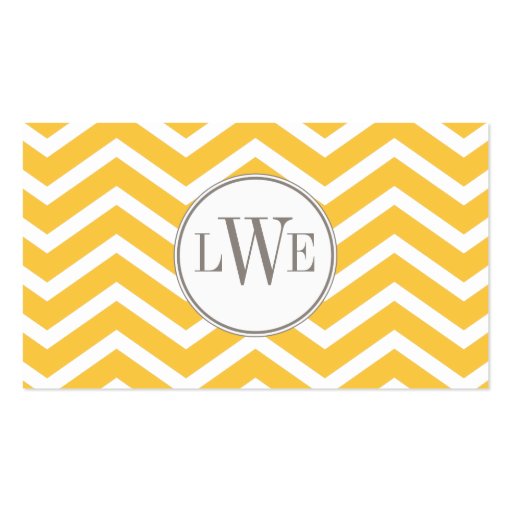 Chevron Monogram Calling Card Business Card (front side)