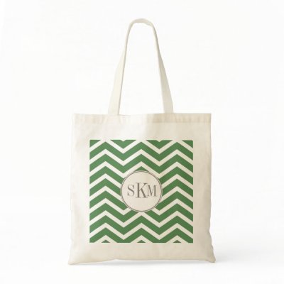 Chevron Monogram Personalized Tote Canvas Bag