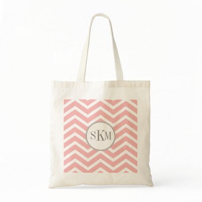 Chevron Monogram Personalized Tote Bag