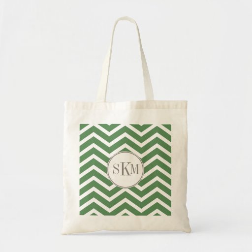 Chevron Monogram Personalized Tote Canvas Bag