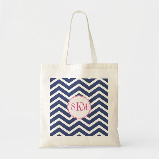 Chevron Monogram Personalized Tote Tote Bags