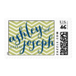 Chevron Monogrammed Wedding Stamp