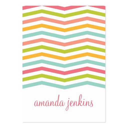 Chevron Multi-Color Calling Card Business Card Template (front side)