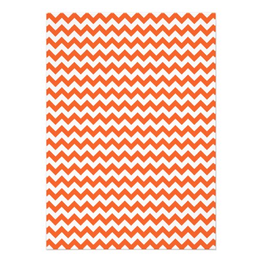 Chevron Orange & White Bridal Shower Invitation