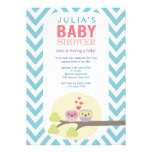 Chevron Owls in Tree Baby Shower Invite invitations