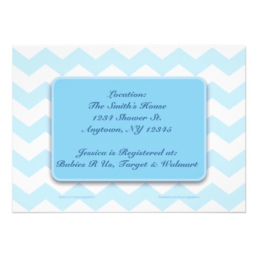 Chevron Pattern Baby Boy Shower Invitations