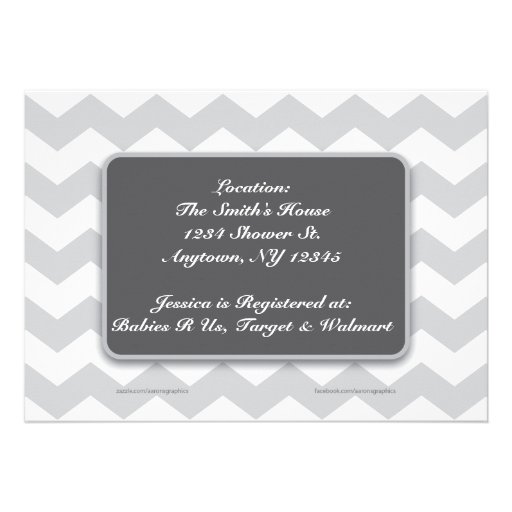 Chevron Pattern Baby Shower Invitations