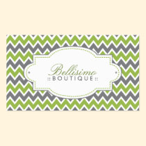 Chevron Pattern Business Card (apple/grey) business cards