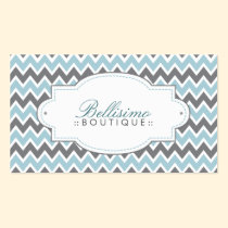 Chevron Pattern Business Card (blue/grey) business cards