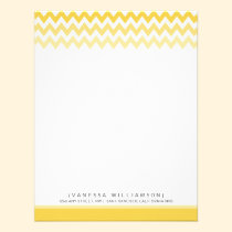 Chevron Pattern Custom Flat Note Cards (lemon) invitations
