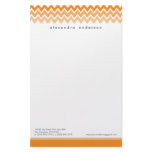 Chevron Pattern Custom Stationery (tangerine)