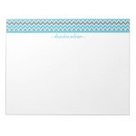 Chevron Pattern Custom Trendy Notepad (aqua)