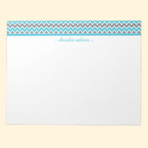 Chevron Pattern Custom Trendy Notepad (aqua) notepads