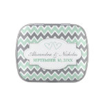 Chevron Pattern Custom Wedding Favor Tins (mint) Jelly Belly Candy Tins at Zazzle