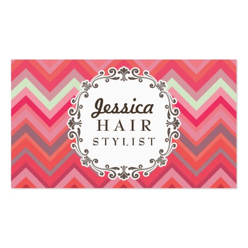 Chevron Pattern Hair Stylist Appointment Cards Business Card