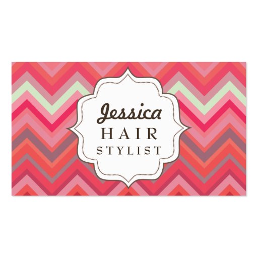 Chevron Pattern Hair Stylist Appointment Cards Business Card Templates (front side)