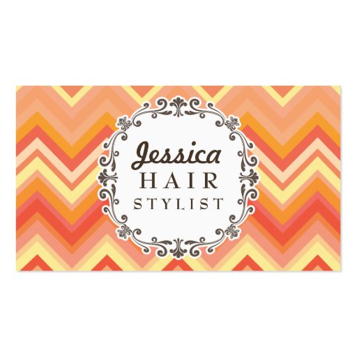 Chevron Pattern Hair Stylist Appointment Cards Business Cards