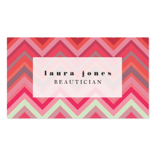 Chevron Pattern Hair Stylist Fashion Template Business Cards (front side)