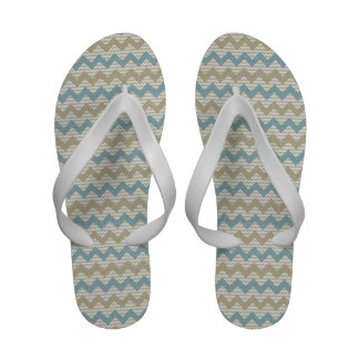 Chevron pattern on linen texture flip flops